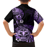 Aotearoa Kia Ora New Zealand Ta Moko Purple Version Hawaiian Shirt LT01 - Polynesian Pride