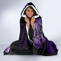 Aotearoa Kia Ora New Zealand Ta Moko Purple Version Hooded Blanket LT01 - Polynesian Pride