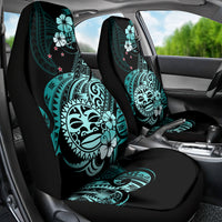 Aotearoa Kia Ora New Zealand Ta Moko Turquoise Version Car Seat Cover LT01 - Polynesian Pride
