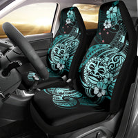 Aotearoa Kia Ora New Zealand Ta Moko Turquoise Version Car Seat Cover LT01 - Polynesian Pride