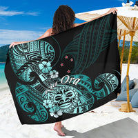 Aotearoa Kia Ora New Zealand Ta Moko Turquoise Version Sarong LT01 One Size 44 x 66 inches Turquoise - Polynesian Pride