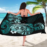 Aotearoa Kia Ora New Zealand Ta Moko Turquoise Version Sarong LT01 - Polynesian Pride