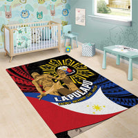 Lapulapu The First Filipino Hero Area Rug Polynesian Pattern