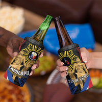 Personalized Lapulapu The First Filipino Hero 4 in 1 Can Cooler Tumbler Polynesian Pattern