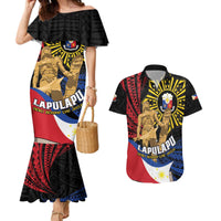 Personalized Lapulapu The First Filipino Hero Couples Matching Mermaid Dress and Hawaiian Shirt Polynesian Pattern