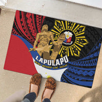 Lapulapu The First Filipino Hero Rubber Doormat Polynesian Pattern