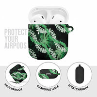 Puakenikeni Maile Lei AirPods Case Frangipani Green Tropical Leaves
