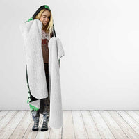Puakenikeni Maile Lei Hooded Blanket Frangipani Green Tropical Leaves
