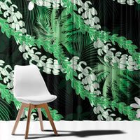 Puakenikeni Maile Lei Window Curtain Frangipani Green Tropical Leaves