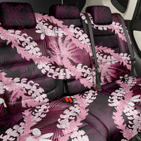 Puakenikeni Maile Lei Back Car Seat Cover Frangipani Pink Tropical Leaves