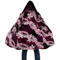 Puakenikeni Maile Lei Cloak Frangipani Pink Tropical Leaves