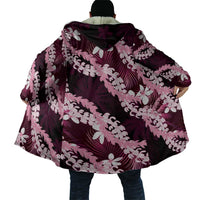 Puakenikeni Maile Lei Cloak Frangipani Pink Tropical Leaves