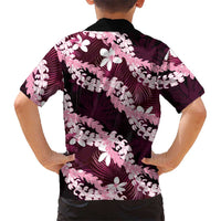 Puakenikeni Maile Lei Family Matching Summer Maxi Dress and Hawaiian Shirt Frangipani Pink Tropical Leaves LT01 - Polynesian Pride