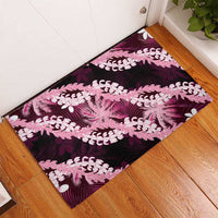 Puakenikeni Maile Lei Rubber Doormat Frangipani Pink Tropical Leaves LT01 - Polynesian Pride