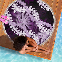 Puakenikeni Maile Lei Beach Blanket Frangipani Purple Tropical Leaves
