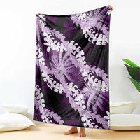 Puakenikeni Maile Lei Blanket Frangipani Purple Tropical Leaves