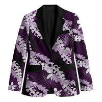 Puakenikeni Maile Lei Blazer Frangipani Purple Tropical Leaves