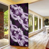 Puakenikeni Maile Lei Door Cover Frangipani Purple Tropical Leaves