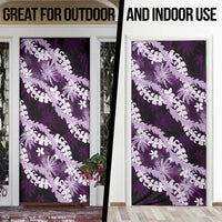 Puakenikeni Maile Lei Door Cover Frangipani Purple Tropical Leaves
