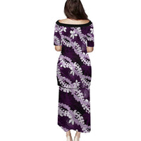 Puakenikeni Maile Lei Family Matching Puletasi and Hawaiian Shirt Frangipani Purple Tropical Leaves LT01 - Polynesian Pride