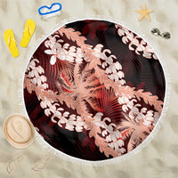 Puakenikeni Maile Lei Beach Blanket Frangipani Red Tropical Leaves