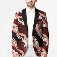 Puakenikeni Maile Lei Blazer Frangipani Red Tropical Leaves LT01 - Polynesian Pride