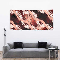 Puakenikeni Maile Lei Tapestry Frangipani Red Tropical Leaves