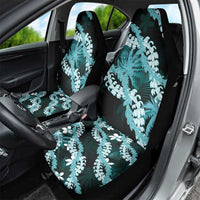 Puakenikeni Maile Lei Car Seat Cover Frangipani Turquoise Tropical Leaves