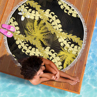 Puakenikeni Maile Lei Beach Blanket Frangipani Yellow Tropical Leaves