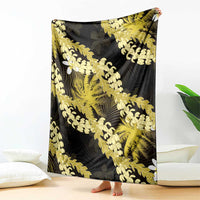 Puakenikeni Maile Lei Blanket Frangipani Yellow Tropical Leaves