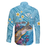 Personalized Hawaii Sea Turtle Family Matching Long Sleeve Bodycon Dress and Hawaiian Shirt Hawaii Map Ocean Vibes