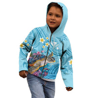 Personalized Hawaii Sea Turtle Kid Hoodie Hawaii Map Ocean Vibes