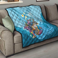 Personalized Hawaii Sea Turtle Quilt Hawaii Map Ocean Vibes