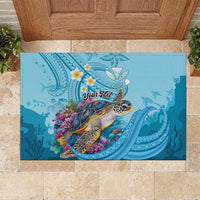 Personalized Hawaii Sea Turtle Rubber Doormat Hawaii Map Ocean Vibes