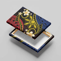 Philippines Spirit Tribal Sun Plumeria Canvas Wall Art Red And Blue Polynesian Pattern