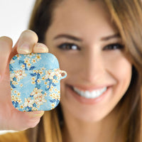 Hawaii Hibiscus Plumeria Blue AirPods Case Polynesian Pattern LT01 - Polynesian Pride