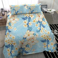Hawaii Hibiscus Plumeria Blue Bedding Set Polynesian Pattern LT01 - Polynesian Pride