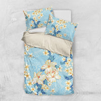 Hawaii Hibiscus Plumeria Blue Bedding Set Polynesian Pattern LT01 US Twin 172cm x 218cm Blue - Polynesian Pride