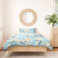 Hawaii Hibiscus Plumeria Blue Bedding Set Polynesian Pattern LT01 - Polynesian Pride