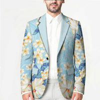 Hawaii Hibiscus Plumeria Blue Blazer Polynesian Pattern LT01 - Polynesian Pride