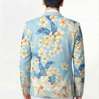 Hawaii Hibiscus Plumeria Blue Blazer Polynesian Pattern LT01 - Polynesian Pride