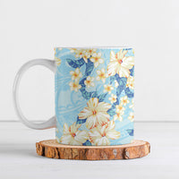 Hawaii Hibiscus Plumeria Blue Ceramic Mug Polynesian Pattern LT01 Blue - Polynesian Pride