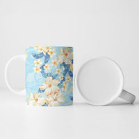 Hawaii Hibiscus Plumeria Blue Ceramic Mug Polynesian Pattern LT01 - Polynesian Pride