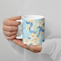 Hawaii Hibiscus Plumeria Blue Ceramic Mug Polynesian Pattern LT01 - Polynesian Pride