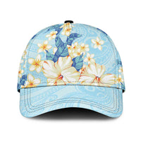 Hawaii Hibiscus Plumeria Blue Classic Cap Polynesian Pattern LT01 Universal Fit Blue - Polynesian Pride