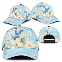 Hawaii Hibiscus Plumeria Blue Classic Cap Polynesian Pattern LT01 - Polynesian Pride