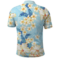 Hawaii Hibiscus Plumeria Blue Polo Shirt Polynesian Pattern LT01 - Polynesian Pride