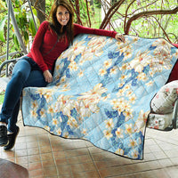 Hawaii Hibiscus Plumeria Blue Quilt Polynesian Pattern LT01 - Polynesian Pride