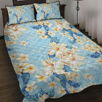 Hawaii Hibiscus Plumeria Blue Quilt Bed Set Polynesian Pattern LT01 Blue - Polynesian Pride