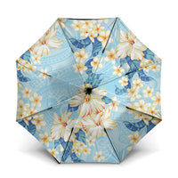 Hawaii Hibiscus Plumeria Blue Umbrella Polynesian Pattern LT01 One Size Folded 11.42 inch Opened Diameter 37.4 inch Blue - Polynesian Pride